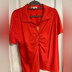 Michael Kors 2x orange zipper top
